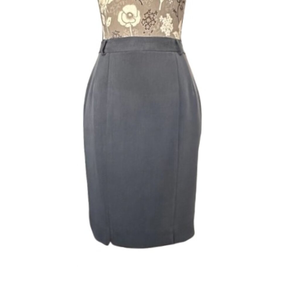 Unknown Source Women's S/M (Waist 67) Gray Midi Straight Fully Lined Skirt